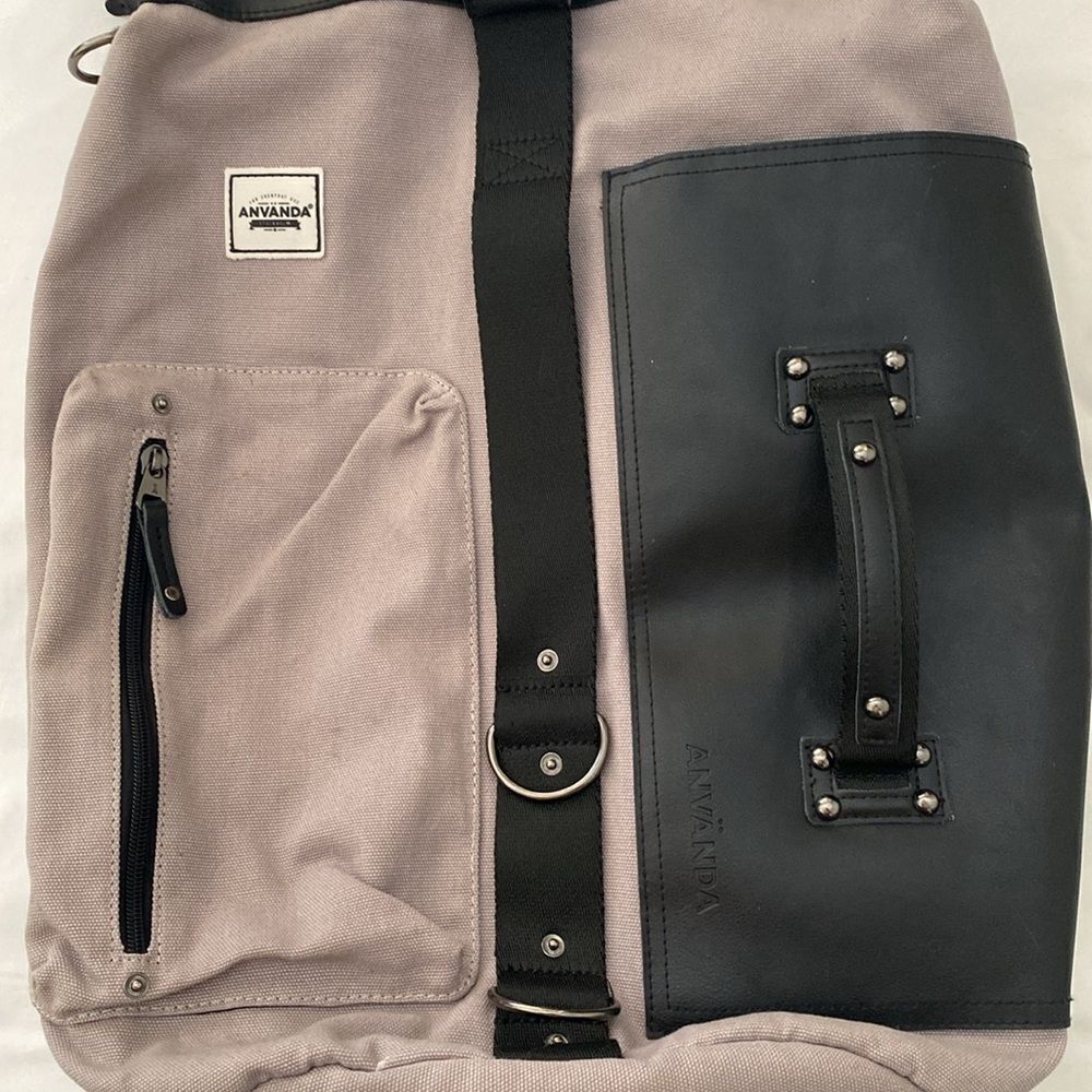 ANVANDA Stockholm Leather/Canvas Backpack - Picture 9 of 13